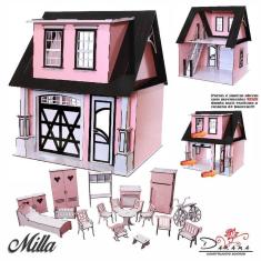 Imagem de Kit Casa Boneca Escala Barbie Garagem Milla Prince 18 Mov Pp