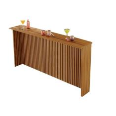 Imagem de Balcão De Cozinha Painel Ilha Gourmet Imperatriz Ripado 200cm Freijó - Nesher