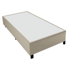Imagem de Base Cama Box Solteiro 88x188x38cm Bege Suede Veludo Prince Bege