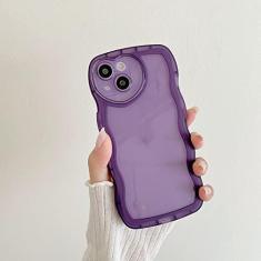 Imagem de Capa de silicone macia ondulada transparente para iPhone 14 13 12 11 Pro Max X XR XS 8 7 Plus Love Heart Lens Protection Candy Cover, Purple, For iPhone 13 Pro Max