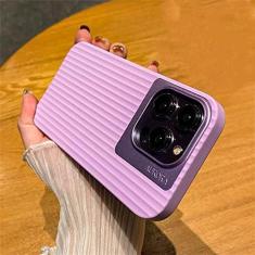 Imagem de Protetor de lente de câmera de metal de alumínio com listras fashion Capa de silicone líquido para iPhone 14 Pro Max Plus Capa ultrafina à prova de choque, roxa, para iPhone 14 Plus
