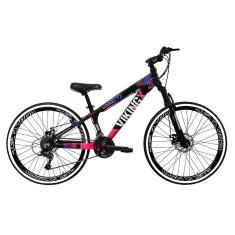 Imagem de Bicicleta Aro 26 Vikingx Tuff 21v Câmbios Shimano X25 X-25 Freeride DH Aros Vmaxx Freio a Disco-Unissex