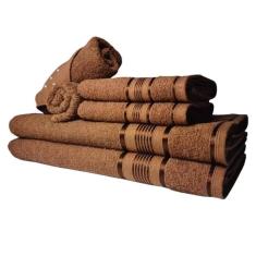 Imagem de Jogo De Toalhas Egito 2 Banho 2 Rosto 2 Tapete Marrom