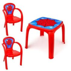 Imagem de Kit Mesinha Infantil E 2 Cadeiras Menino Aranha Homem Usual - Usual Ut