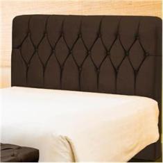 Imagem de Cabeceira de Cama Box Casal Queen 160cm Istambul Suede Marrom - DS Móveis