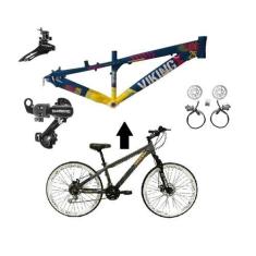 Imagem de Bicicleta Aro 26 Vikingx Tuff Azul/Amarelo 21v Alumínio Câmbios Shiman