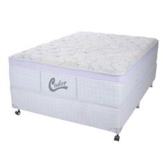 Imagem de Cama Box Casal Castor Vitagel Euro One Face Pocket 138x188x59 + Box Ca