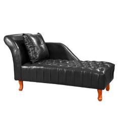 Imagem de Divã Chesterfield Anna Recamier 160cm Via Encanto Preto Lado Esquerdo