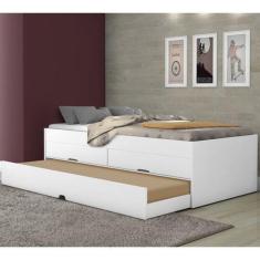 Imagem de Bicama Com 02 Gavetas Bari 100% Mdf Branco Gabrielli - Gabrielli Móvei