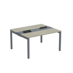 Imagem de Mesa Plataforma Dupla com Pé de Aço para Coworking 140x120 Pdc14/12/2p Nogueira Casablanca/Grafito