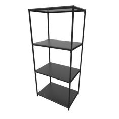 Imagem de Praleira De Aço Reforçada Mini Porta Pallet 200x60x90 Estante Estoque Bandeja Preta 1 Módulo