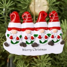 Imagem de witfox Conjunto de 4 enfeites de gnomo de Natal para pendurar 2024