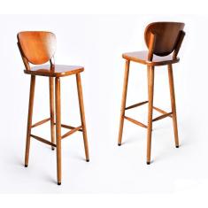 Imagem de Conjunto 2 Banquetas Alta Bistrô Madeira Torneada Viva Ligna