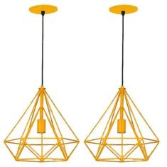 Imagem de Kit 2 Lustre Pendente Aramado Diamante Piramide ()