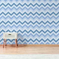 Imagem de Papel de Parede Chevron Tons Azuis 57x270cm