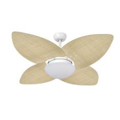 Imagem de Ventilador Teto Branco Vidro Fechado 4 Pás Big Flower Palmae - Volare