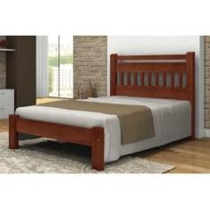 Imagem de Cama de Casal Antares de Madeira Maciça Angelim Pedra/Tauari - Castanho