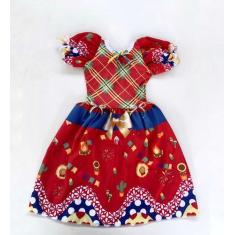 Imagem de Fantasia Vestido Pra Dança Escolar Quadrilha Comportado Moda Infantil