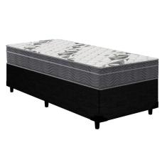 Imagem de Cama Box Solteiro: Colchão Espuma Ortobom D33/EP Anatômico Airtech 100 + Base crc Courano Black(88x188)