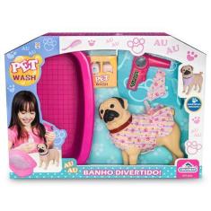 Imagem de Brinquedo Para Crianças Dar Banho Cachorrinho Com Kit Completo - Adijo