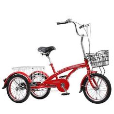 Imagem de Triciclo de triciclo de três rodas ao ar livre Triciclo adulto 40,6 cm com cesta grande Trike de cruzeiro para recreação compras piqueniques exercício masculino feminino pedal ciclismo