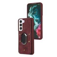 Imagem de YOGISU Bolsa de telefone com suporte de anel para Samsung Galaxy A54 A34 A14 A53 A13 Capa de cartão carteira de couro para S23 Ultra S22 Plus S21 S20 FE Capa de bolsa, vinho tinto, para Samsung S22