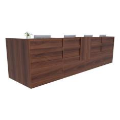 Imagem de Balcão em L Recepção Caixa 557cm Álamo - Linha Premium - Mod 1.1 - Mar