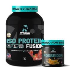 Imagem de Kit Iso Protein Fusion Morango + Pré Treino Posseidon Nutrition For Bi