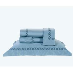 Imagem de Jogo de Lençol King 4 Peças 100% Algodão  Egípcio Percal 400 fios Daka