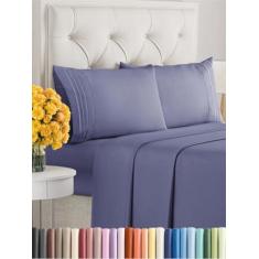 Imagem de Jogo de cama King Size com 4 peças – lençóis extra macios, respiráveis e refrescantes – Lençóis de cama duráveis de luxo para mulheres e homens – Lençóis com bolsos profundos, fácil de encaixar e sem