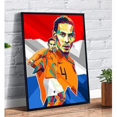 Quadro decorativo emoldurado Pop Art Zidane Jogador Futebol arte