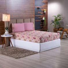 Imagem de Jogo de Cama Refúgio King Percal 100% Algodão Luxo 3 Peças Floral Rosê