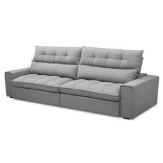 Imagem de Sofá Retrátil Reclinável 3 Lugares 250cm Damy F05 Veludo Cinza - Mpoze