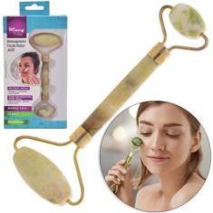 Imagem de Massageador Facial Pedra Olheira Roller Jade Verde Genuino - Wincy