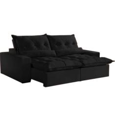 Imagem de Sofá 4 Lugares Avalon Retrátil e Reclinável 230cm Montano Estofados Cor Preto