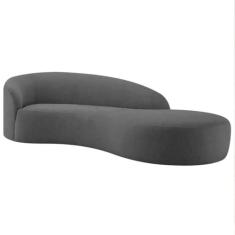 Imagem de Divã Recamier Orgânico França 180cm Lado Direito Linho Cinza Escuro