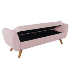 Imagem de Recamier Bau Italia 1,20m Suede Rosa Bebe  - Inova Decor - Inova Decor