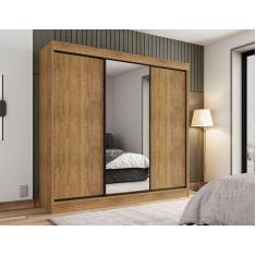 Imagem de Roupeiro tokio 3pts cedro espelhado - RUDRACK