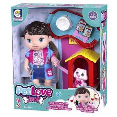 Imagem de Boneca Pet Love Shop Infantil Com Cachorrinho Cotiplas 2507