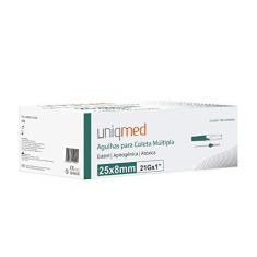 Imagem de Agulha De Coleta De Sangue Multilpla 25x8mm 100 Unid Uniqmed