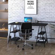 Imagem de Escrivaninha Cavalete 150cm 4 Prateleiras Estilo Industrial K