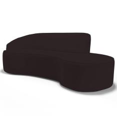 Imagem de Sofá Living 2 Lugares 180Cm Braço Esquerdo Mozart D06 Sintético Marrom - Mpozenato