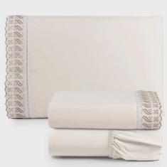 Imagem de Jogo De Lençol Suave Lese Percal 180 Fios Solteiro 3 Peças Barato - Palha