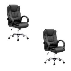 Imagem de Kit 2 Cadeiras Escritório Giratória Presidente Melbourne Preto