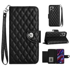 Imagem de Para Xiaomi Redmi Note 12 5G, capa carteira com alça de pulso, capa flip de couro com fecho magnético com 7 cartões e 1 compartimento para dinheiro, suporte feminino presente capa de telefone para