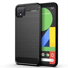 Imagem de Capa para Google Pixel4 XL, capa de material de fibra de carbono, suave antiderrapante, macia, anti-impressões digitais, capa totalmente protetora para Google Pixel4 XL