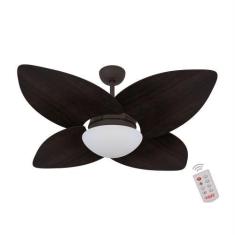 Imagem de Ventilador De Teto Kovalski Marrom Texturizado 4 Pás Tabaco 220V Com C