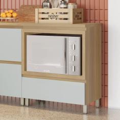 Imagem de Balcão Forno 1 Gaveta com Caixa Organizadora 70cm 100% MDF Rainha Marrom/Verde