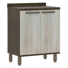 Imagem de Balcão para Cozinha 70 cm com Tampo 2 Portas Legno Crema Sara Luciane