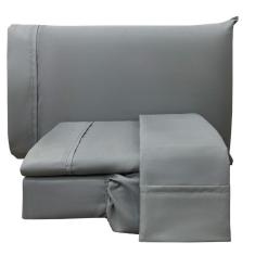 Imagem de Jogo Cama Lençol King Conforto Percal 300 Fios 4 Peças Cinza